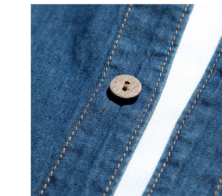 Spring And Autumn Long Sleeve Denim Shirt Jacket Slim Style Men's Thin