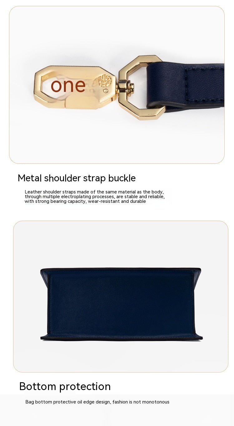 Sac bandoulière en cuir de vachette grande capacité avec serrure - Tendance et polyvalent