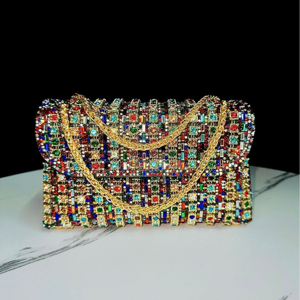 Full Diamond Handbag European American Retro Polyester