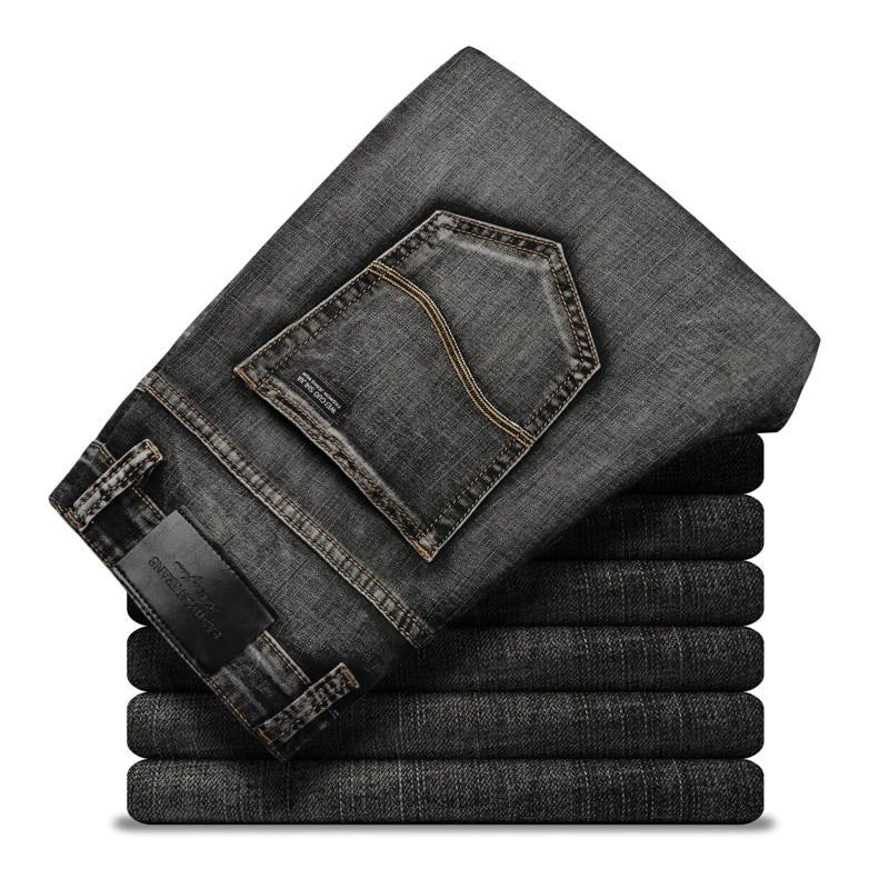 Men's Slim Straight Black Denim Jeans