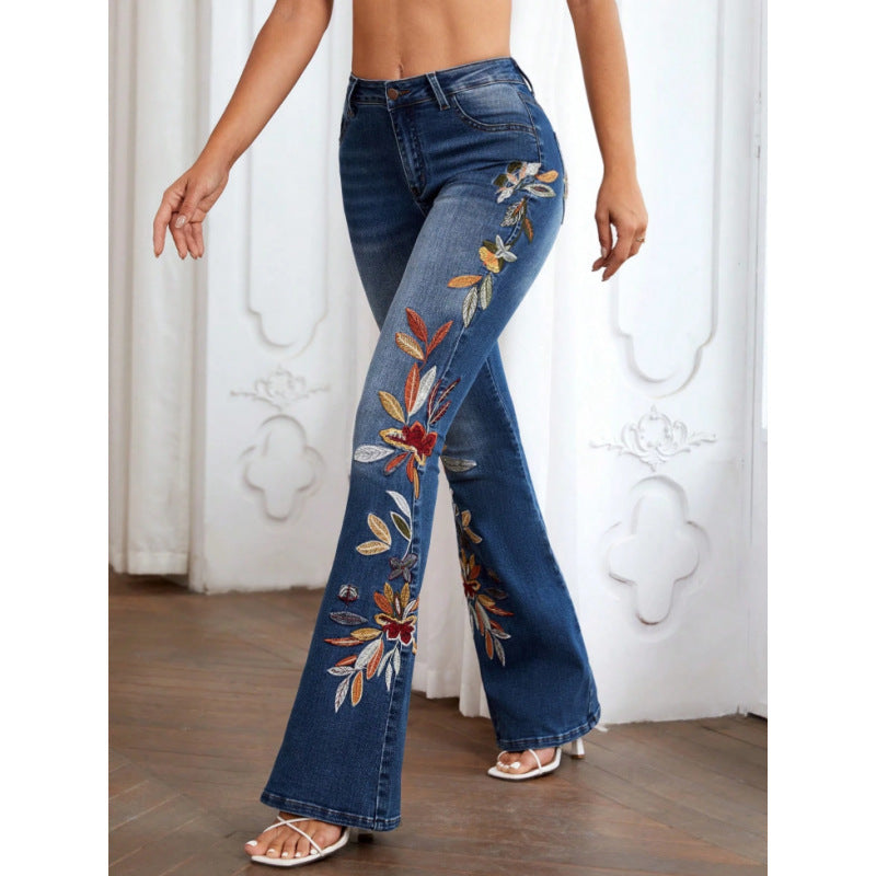 Women’s Navy Blue High-Waist Slimming High-Stretch Jeans
