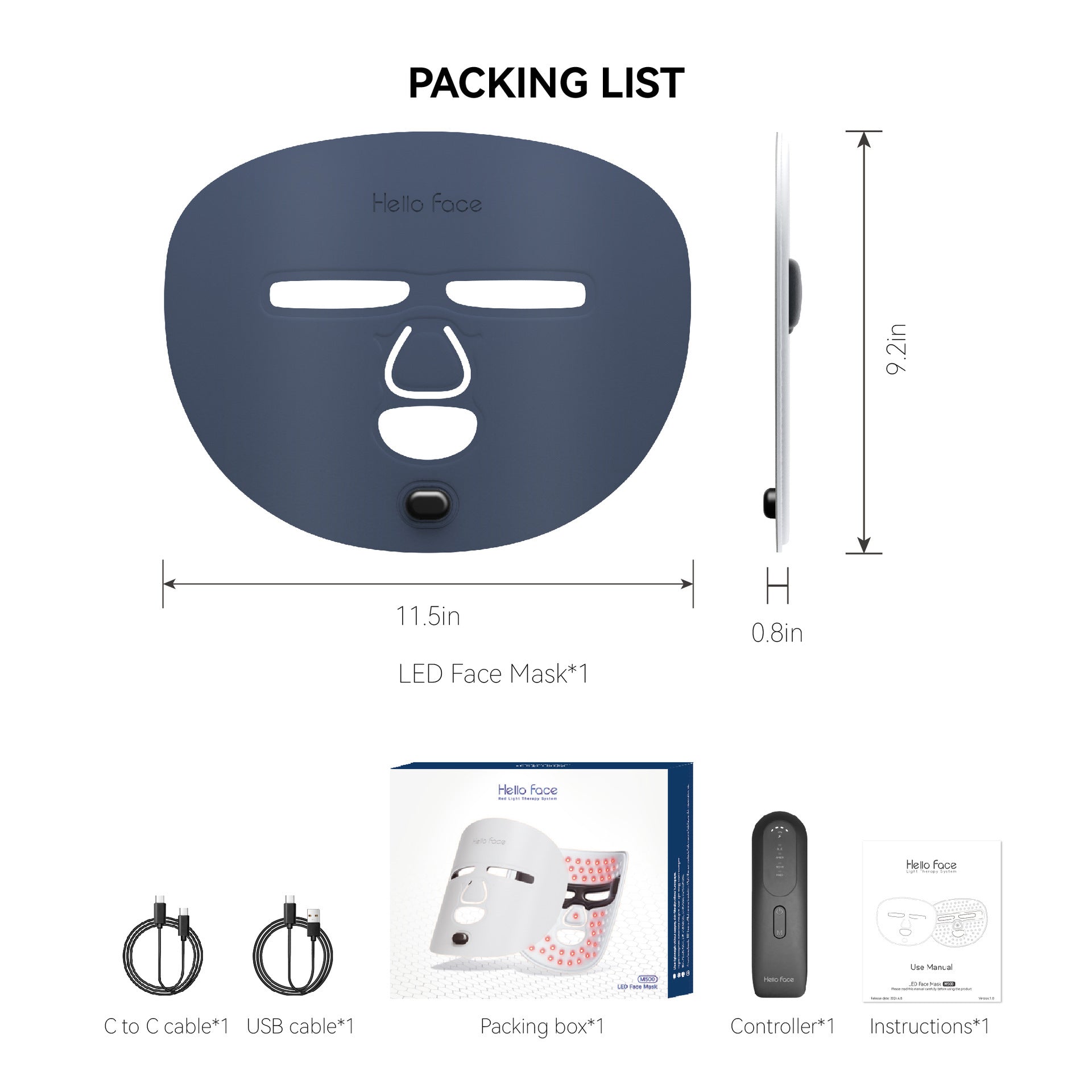 LED Near Infrared Everbright Red Blue Light Photon IPL Mask