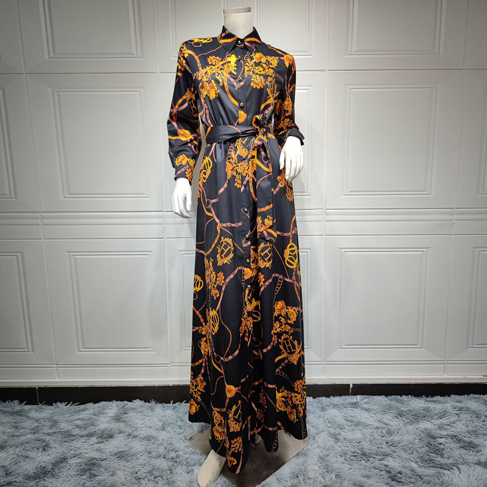 Robe vintage de style musulman pour femme avec lacets du Moyen-Orient