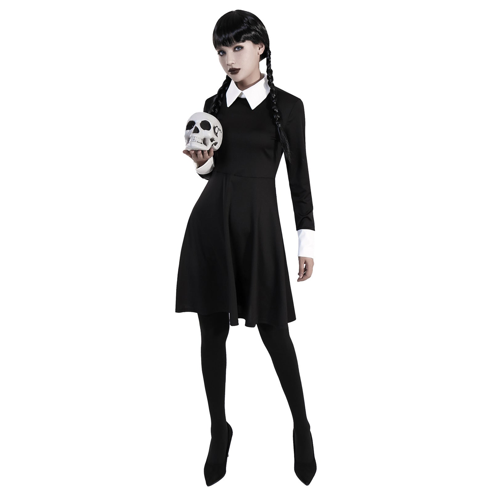 Women's Dark Retro Black Polyester Halloween Dress