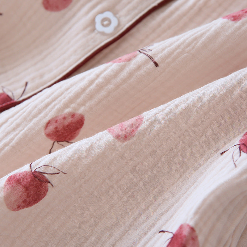 Women's Fashion Cotton Autumn Double-layer Gauze Home Wear Suit