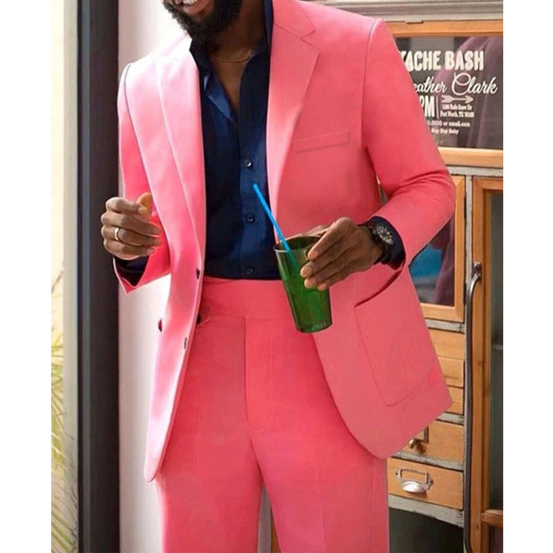 Men's Modern Two-Piece Nylon Suit for Spring & Autumn