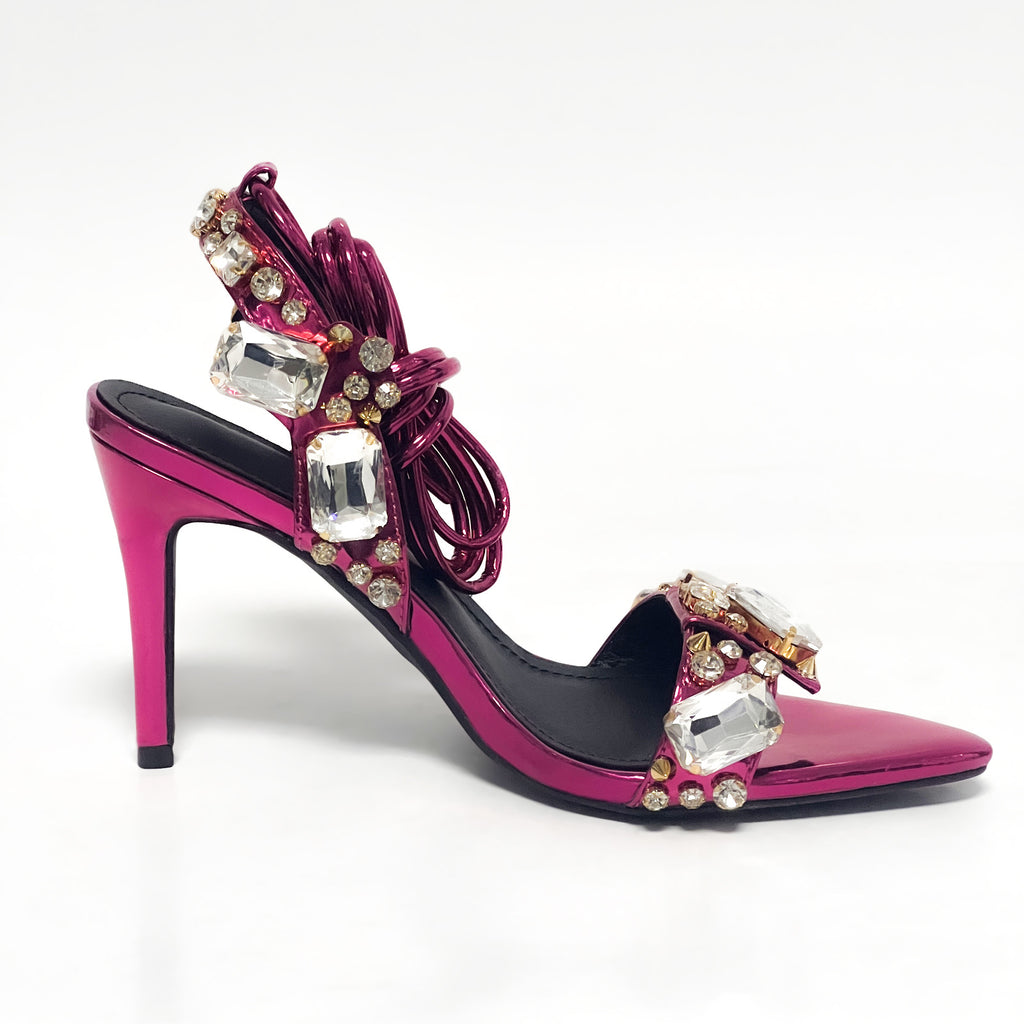 Women's Rivet Rhinestone Stiletto Heels in Multiple Colors & Sizes