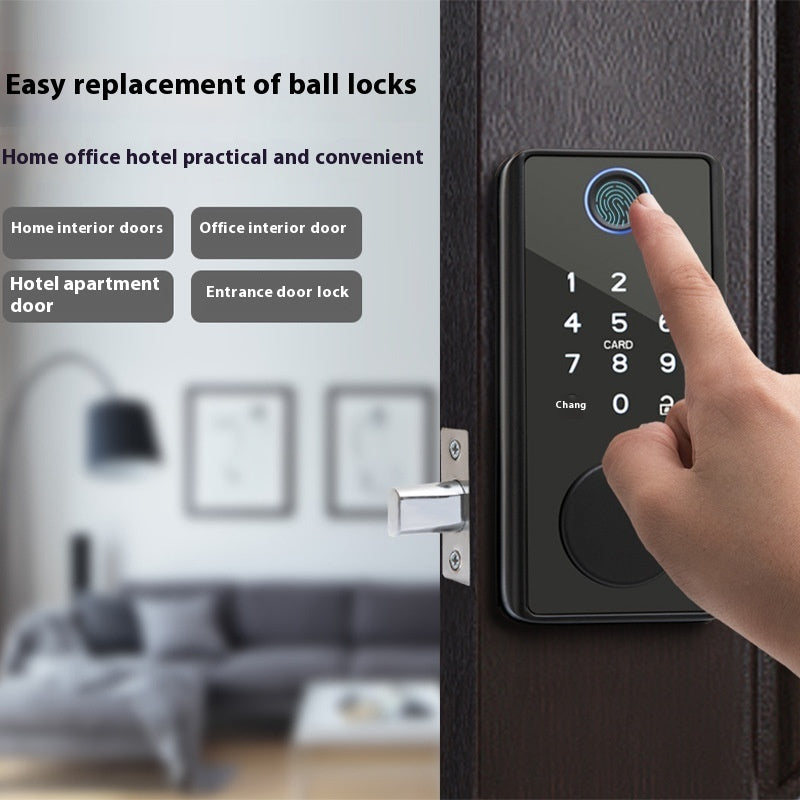 Graffiti Smart Fingerprint Door Lock for Wooden Doors with Auxiliary Closing