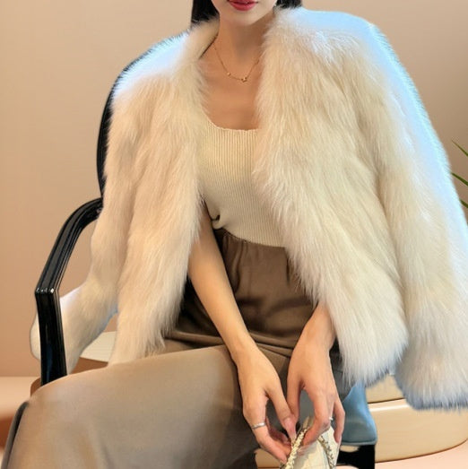 Women's Short Artificial Fur Coat Fashion Outerwear