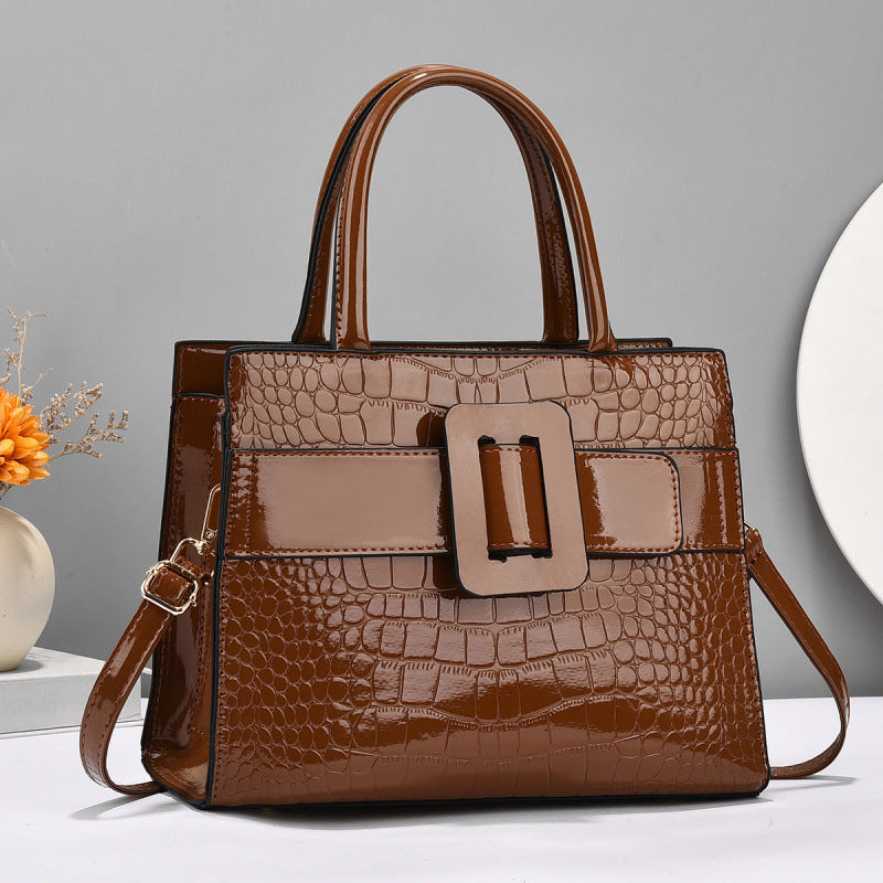 Sac à main polyvalent pour femme en PU souple, taille moyenne, 28x11x21cm
