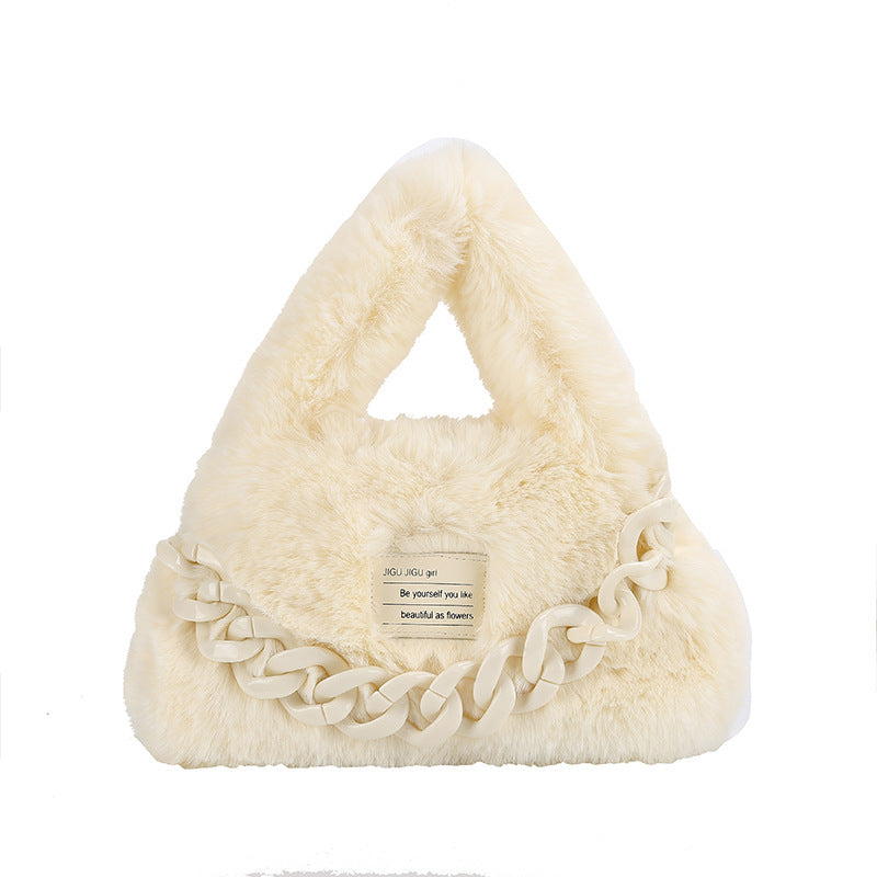 Ladies Plush Acrylic Chain Bag – Small & Large Sizes
