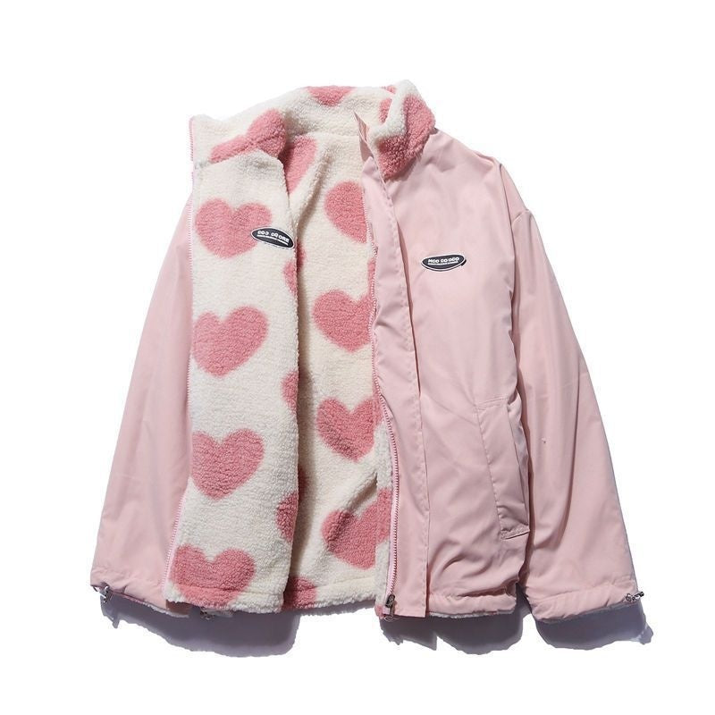 Love Lamb Reversible Fleece-Lined Cotton-Padded Coat