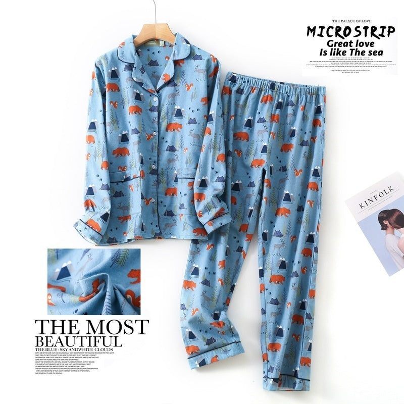 Ensemble de pyjama en flanelle à manches longues pour femme