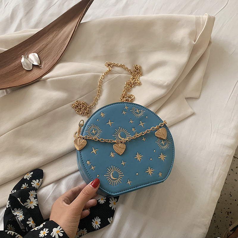 Sac bandoulière messager vintage brodé pour femme