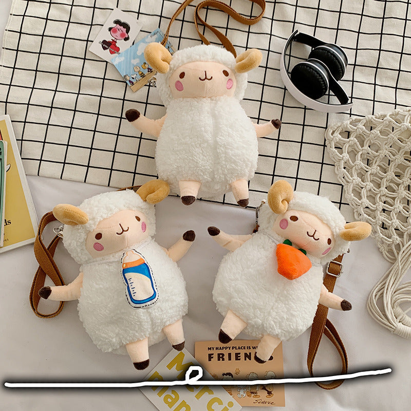 Cartoon Plush Crossbody Bag for Kids 24x17x10cm