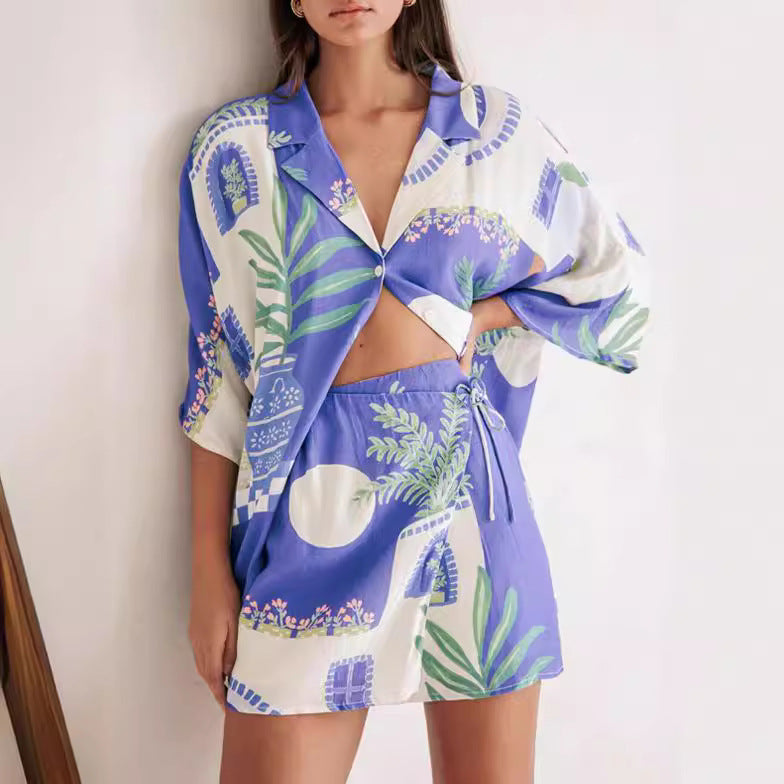 Tailleur imprimé décontracté en polyester pour femme, tailles S à XL
