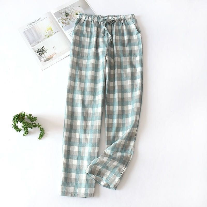 Plaid Casual Loose Home Pants for Men and Women