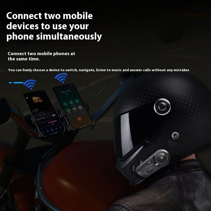 Casque de moto intégral noir avec oreillette Bluetooth
