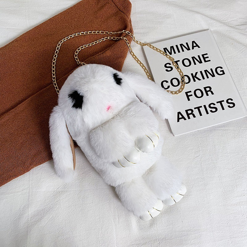 Rabbit Kids Plush Messenger Bag with Chain