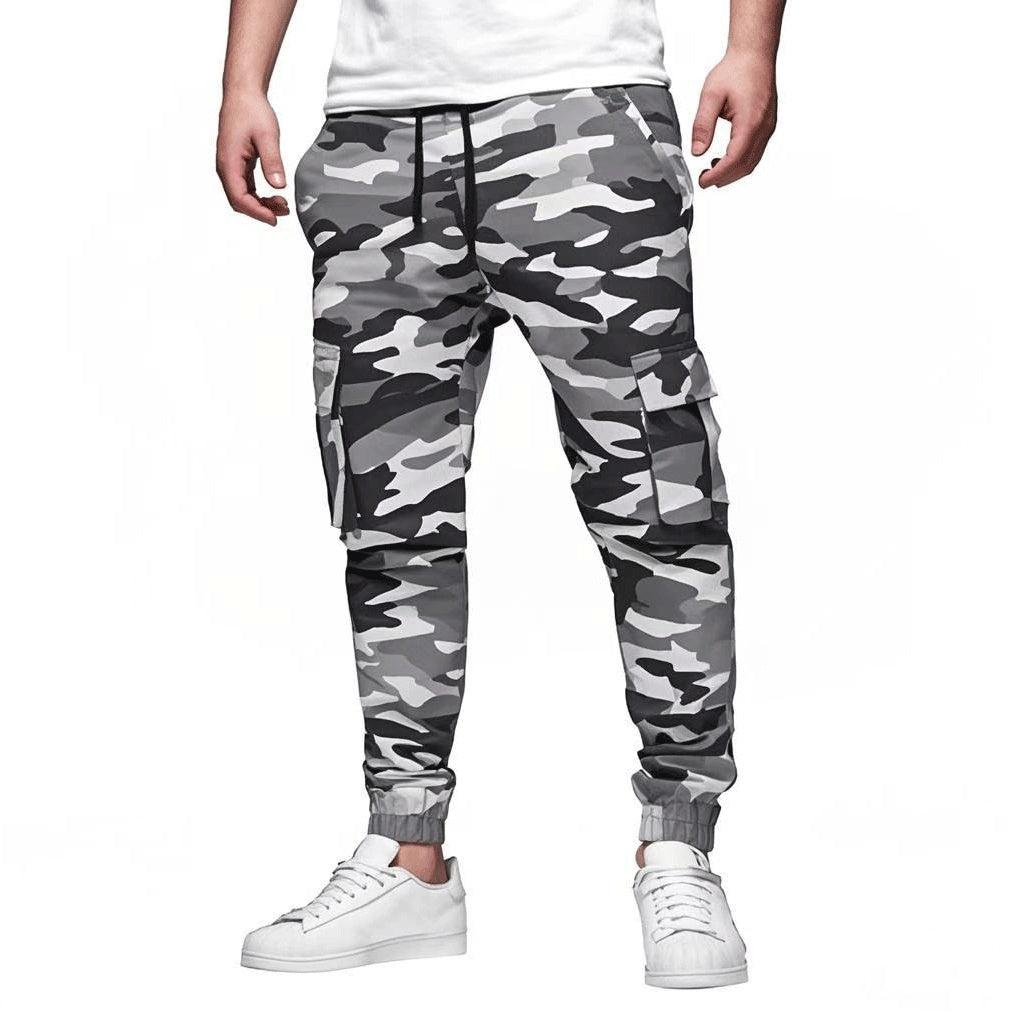 Men's Multi-Pocket Drawstring Japanese Leisure Overalls Cotton