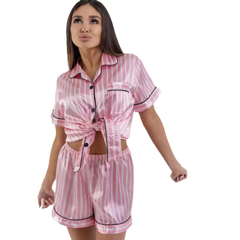 Leopard-print Pajamas In Ice Silk And Faux Silk