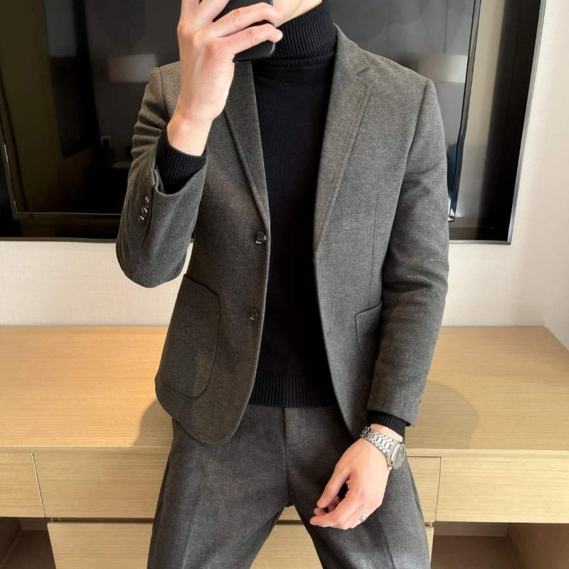 Veste en laine légère Manteau épais Costume décontracté pour hommes