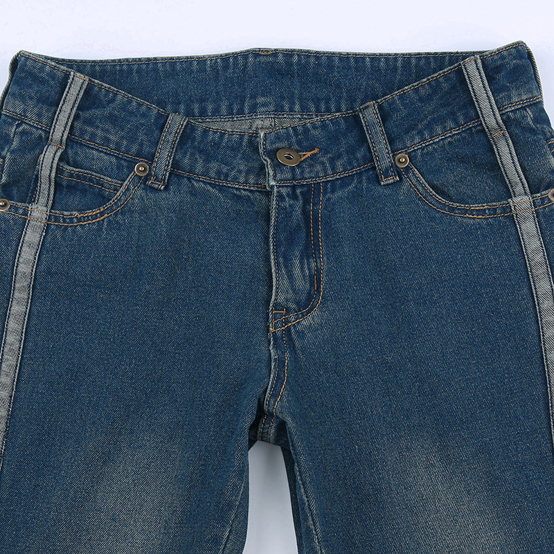 Salopette en jean bleue taille basse Spice Girls