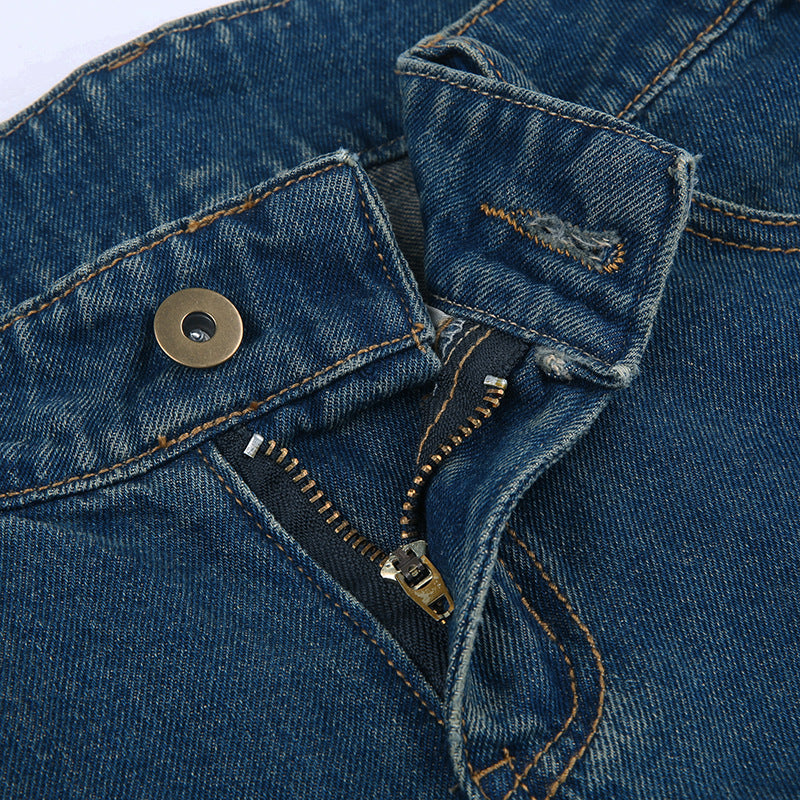 Salopette en jean bleue taille basse Spice Girls