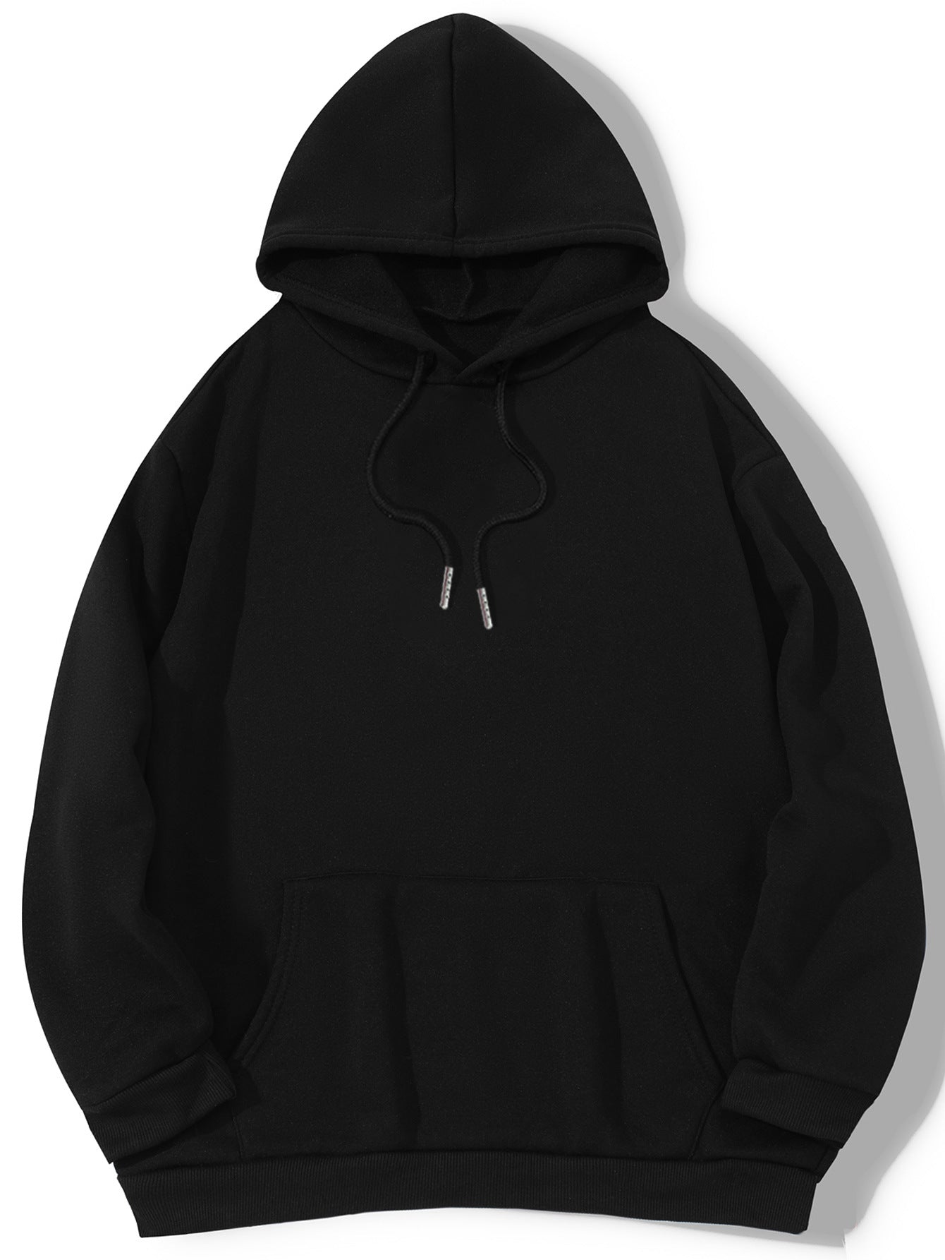 Sweat à capuche brossé en polyester pour femme Couleurs unies S-XXL