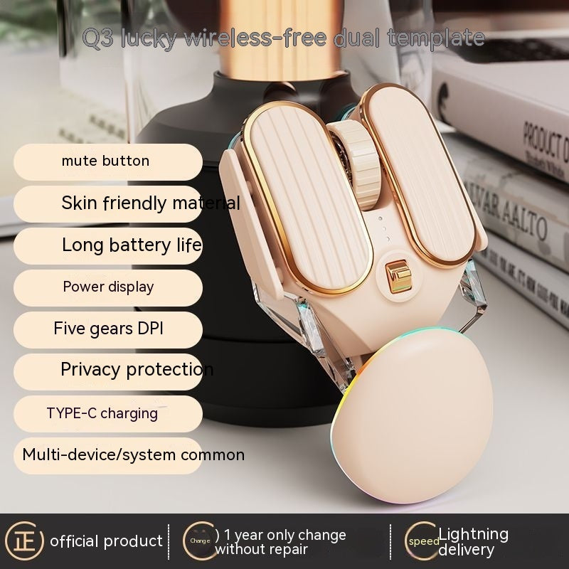 Science Fiction Wireless Bluetooth Dual-Mode Rechargeable Mute Mouse for Laptop Office