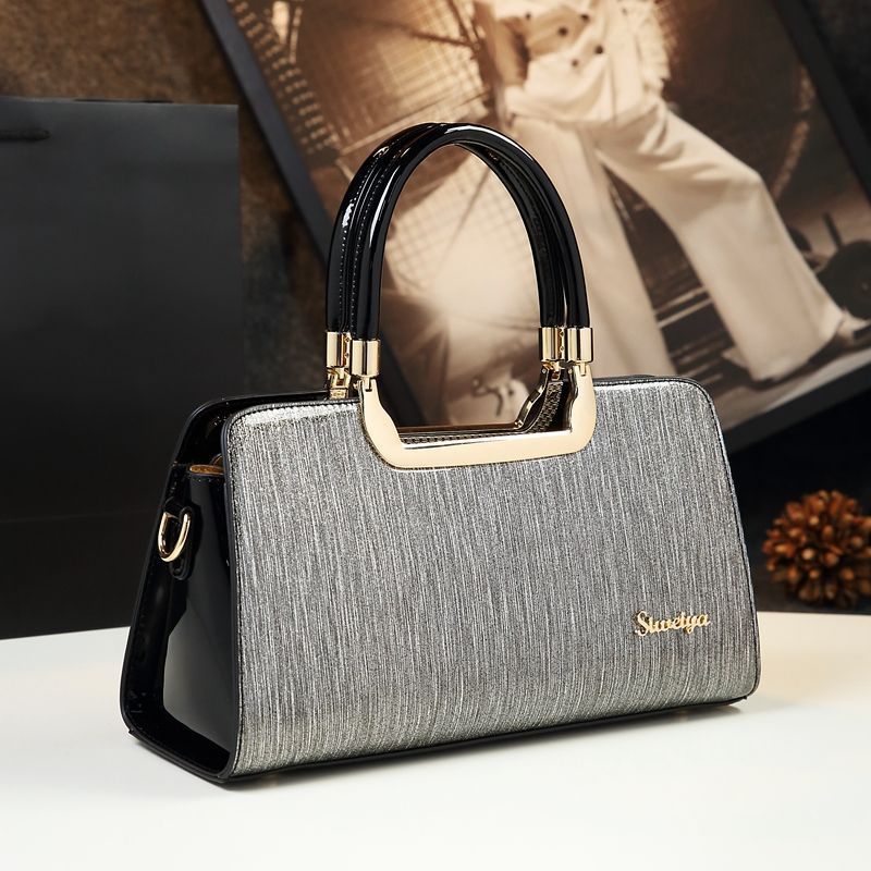 Cowhide Patent Leather Women's Crossbody Handbag