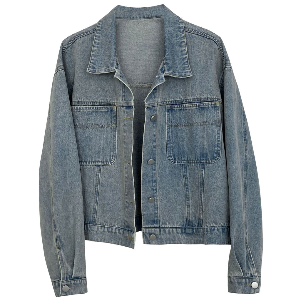 Loose-Washed Blue Denim Jacket in M/L Sizes