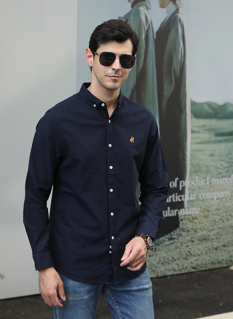 Plus Size Casual Long-Sleeve Striped Shirt for Men
