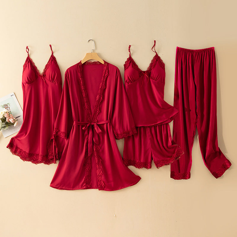 طقم بيجامة شورت نسائي بحمالات مبطنة للمنزل مقاس M-XL