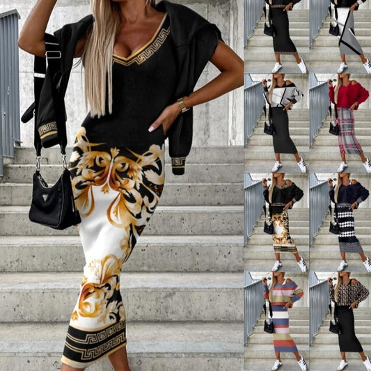 Fashionable Batwing Sleeve Long Skirt Sheath Suit