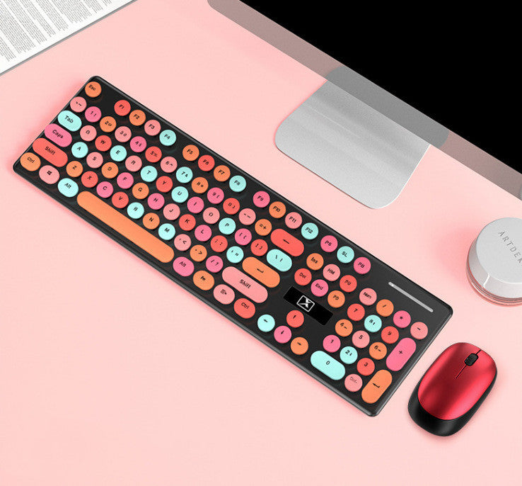 Wireless Punk Keyboard and Mouse Set with Backlight and 1600DPI Optical Mouse