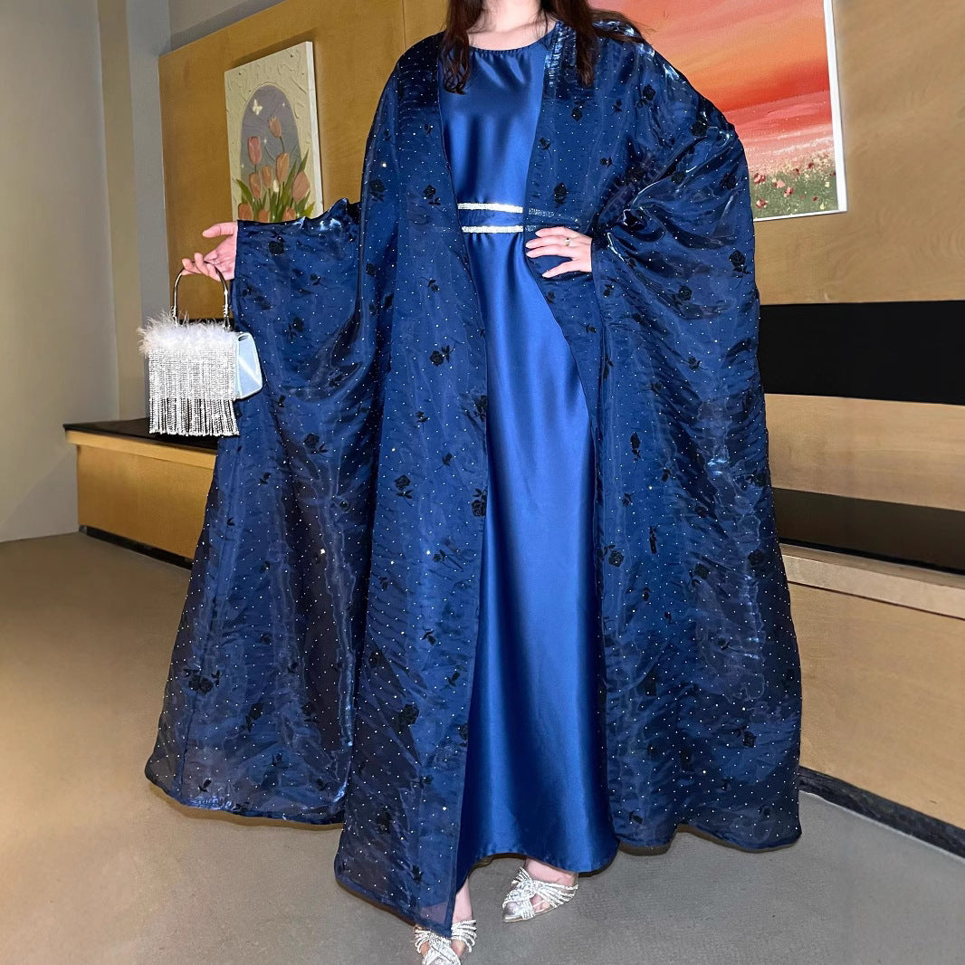 Arabian Women's Simple Rose Skirt Suit Robe