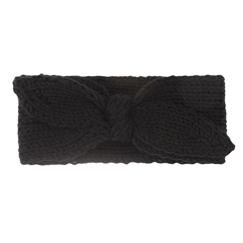 Baby Winter Solid Big Bow Fish Knit Wool Headband