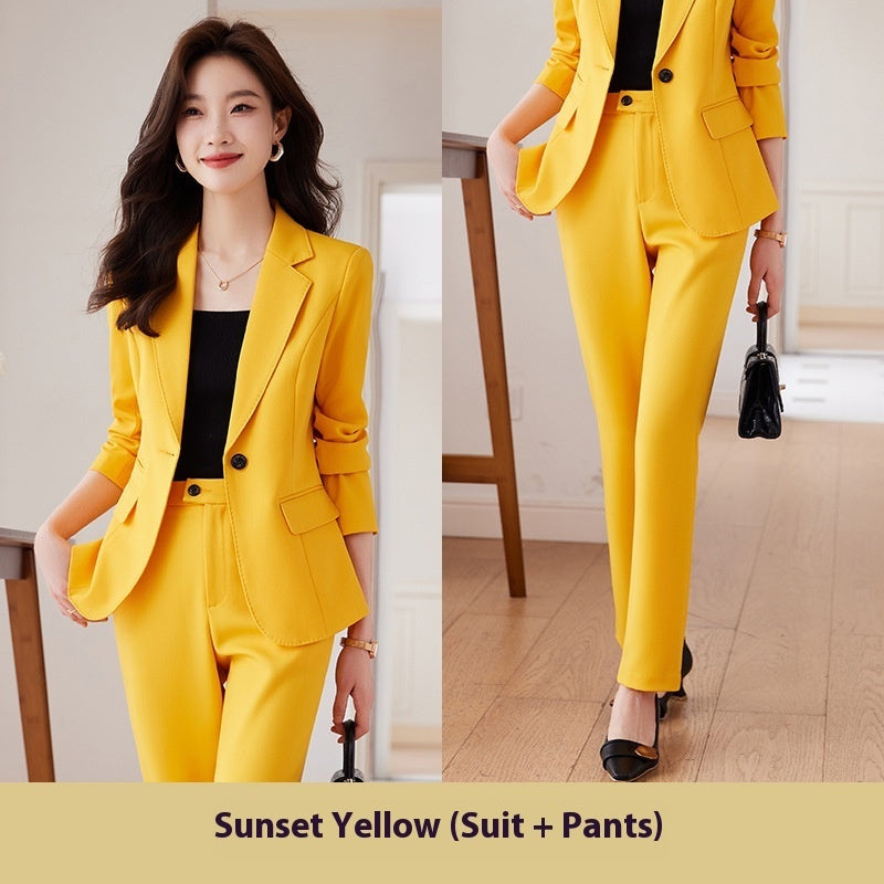 Red Blazer Suit for Women Fall Winter Fashion Temperament Goddess Style