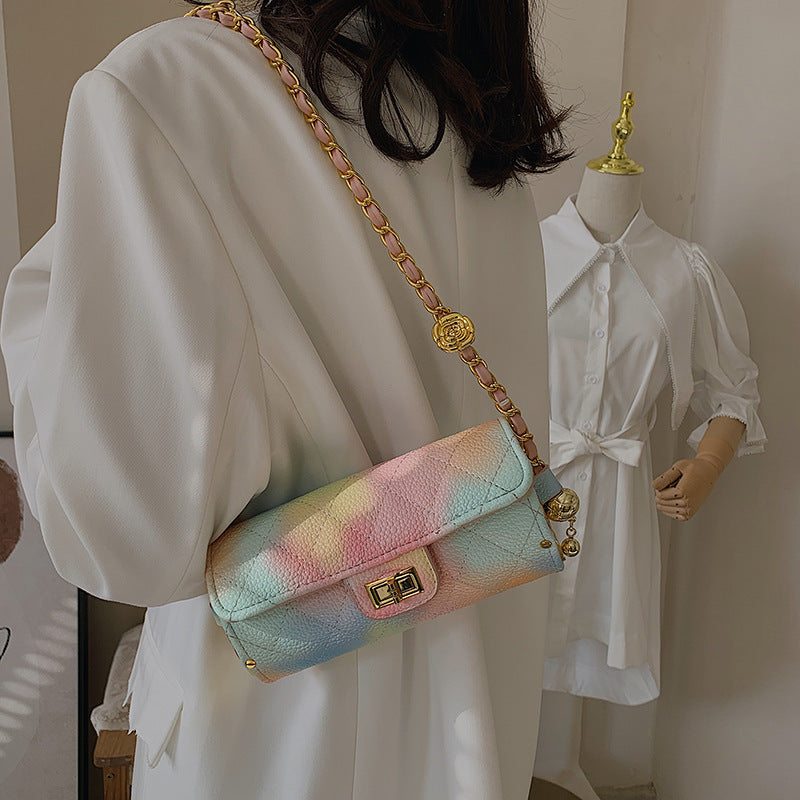 Sac messager à une épaule en PU coloré 20cm x 10cm x 7cm Bandoulière réglable