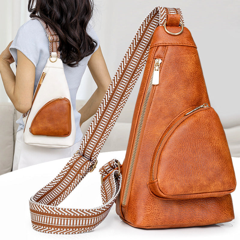 Sac Rétro en PU de Haute Qualité pour Femmes - Marron, Noir, Blanc