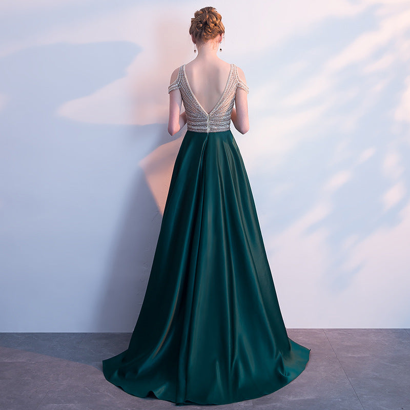 Sexy High Waist Party Long Dress with Zipper in Dark Green & Wine Red