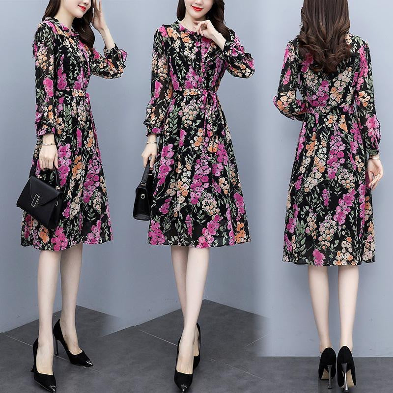 Chiffon Long Sleeve Dress