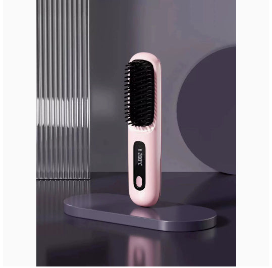 فرشاة فرد الشعر اللاسلكية 2 في 1 مع تسخين سريع وشحن USB