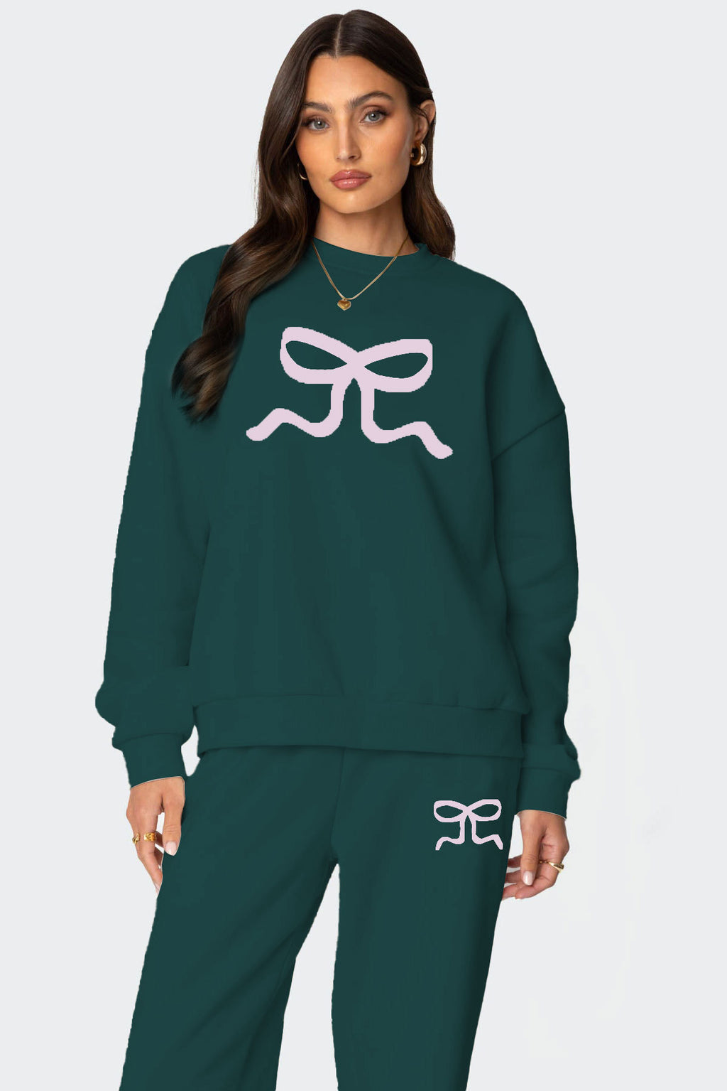 Women's Round Neck Long Sleeve Loose Thick Sweater