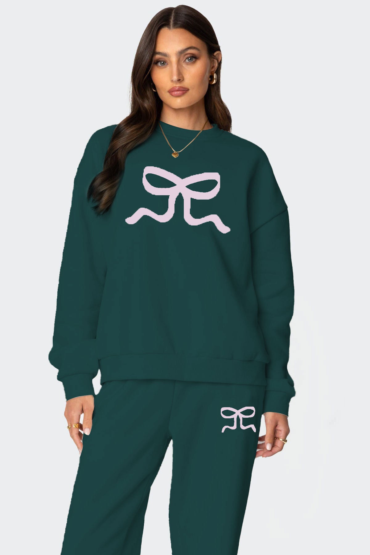 Women's Round Neck Long Sleeve Loose Thick Sweater