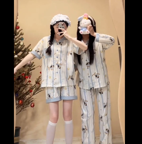 Women’s Cartoon Cotton Long-Sleeve Pajama Set