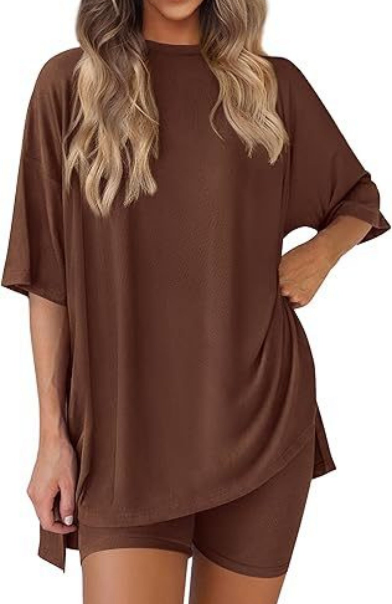 New Loose Fashion Solid Color Casual Two-piece Suit