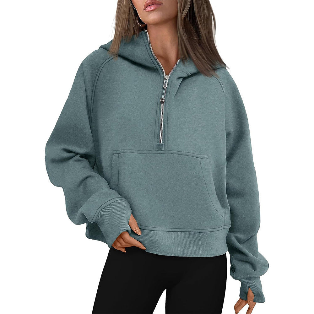 Fall Winter Thick Hooded Zipper Sweater