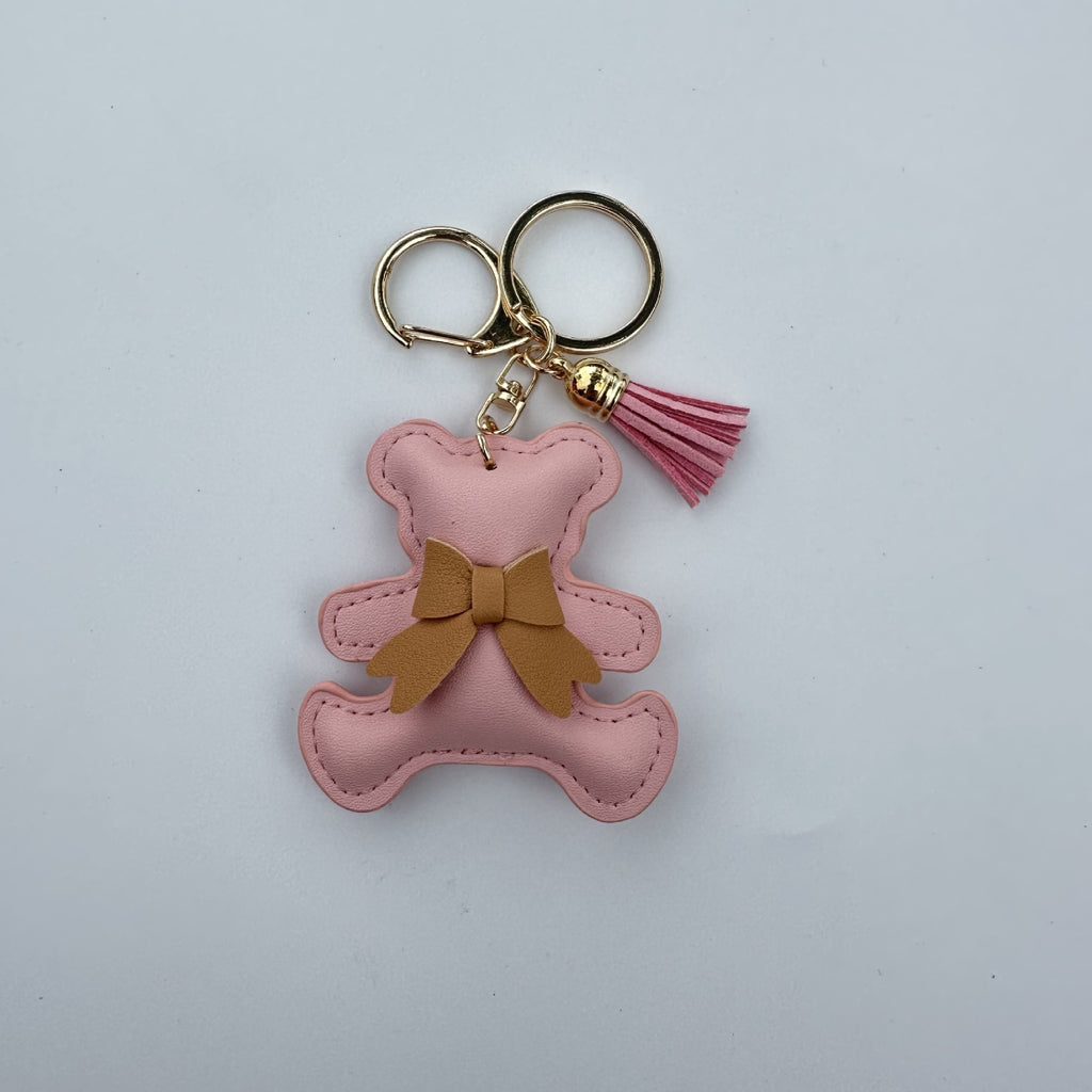 Cartoon Bear Artificial Leather Phone Case Pendant Keychain